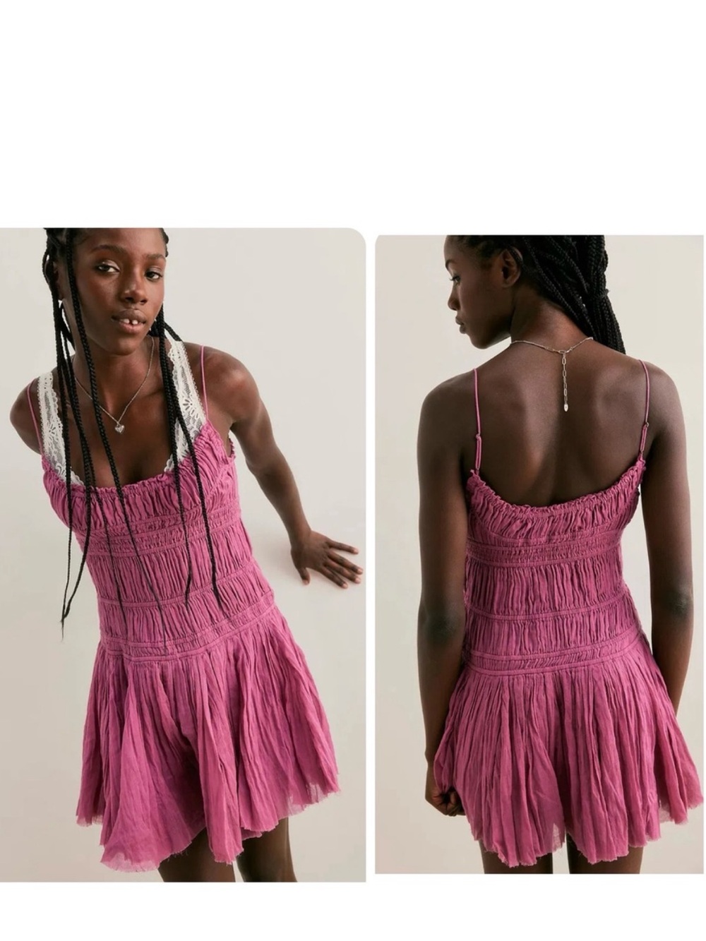 Free People One Kaiya Romper Women’s Size M Cotton Gauze Culottes Rose Wine Boho